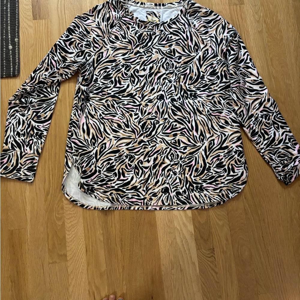 Lilly Pulitzer Zebra Print Long Sleeve Top